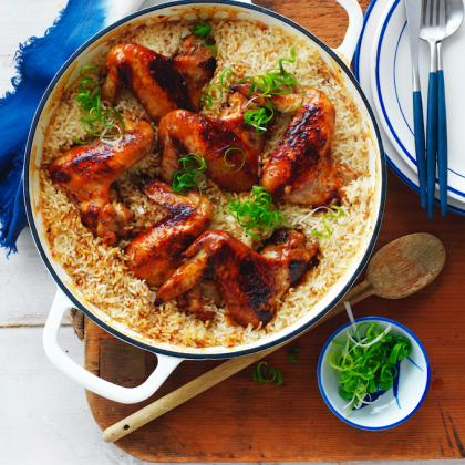 One-pot Teriyaki Chicken Wings with Rice